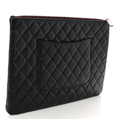 Chanel Caviar Quilted Large Cosmetic Case Black 3 of 9