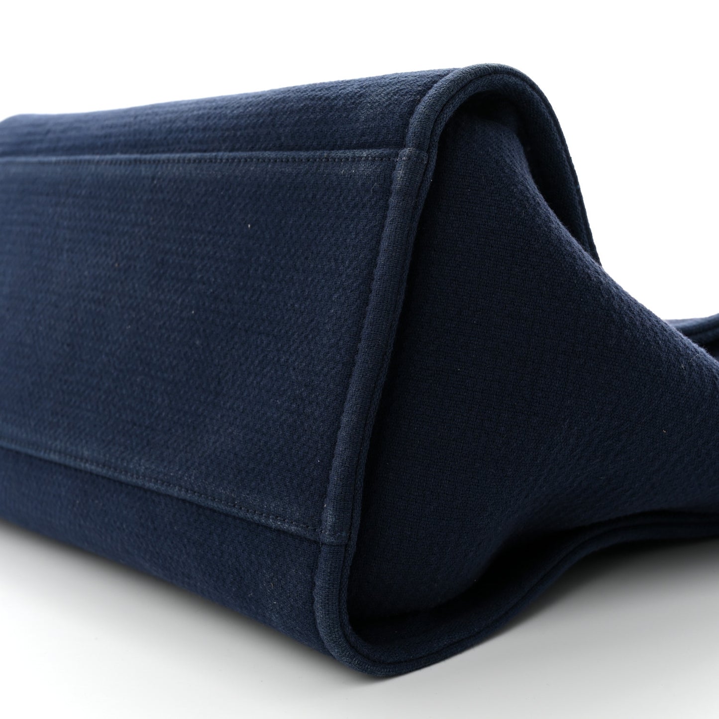 Woven Straw Raffia Medium Deauville Tote Navy