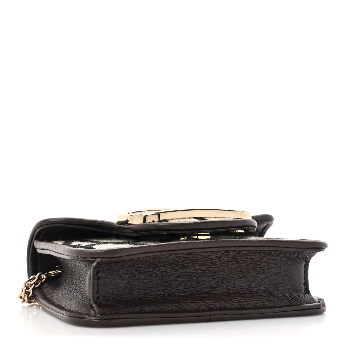 Toile Iconographe Goatskin Vlogo Card Case With Chain Naturale Black Fondant
