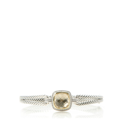 David Yurman Sterling Silver 18K Yellow Gold Diamond Champagne Citrine 11mm Albion Cable Bracelet 1 of 5