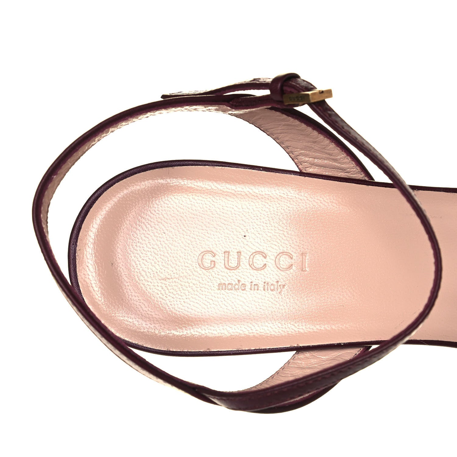 Gucci Lifford Calfskin GG Marmont Ankle Wrap 75mm Sandals 39 Vintage Bordeaux 7 of 9