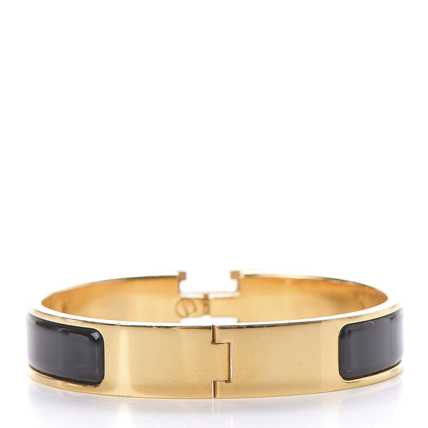 Enamel Narrow Clic Clac H Bracelet PM Black