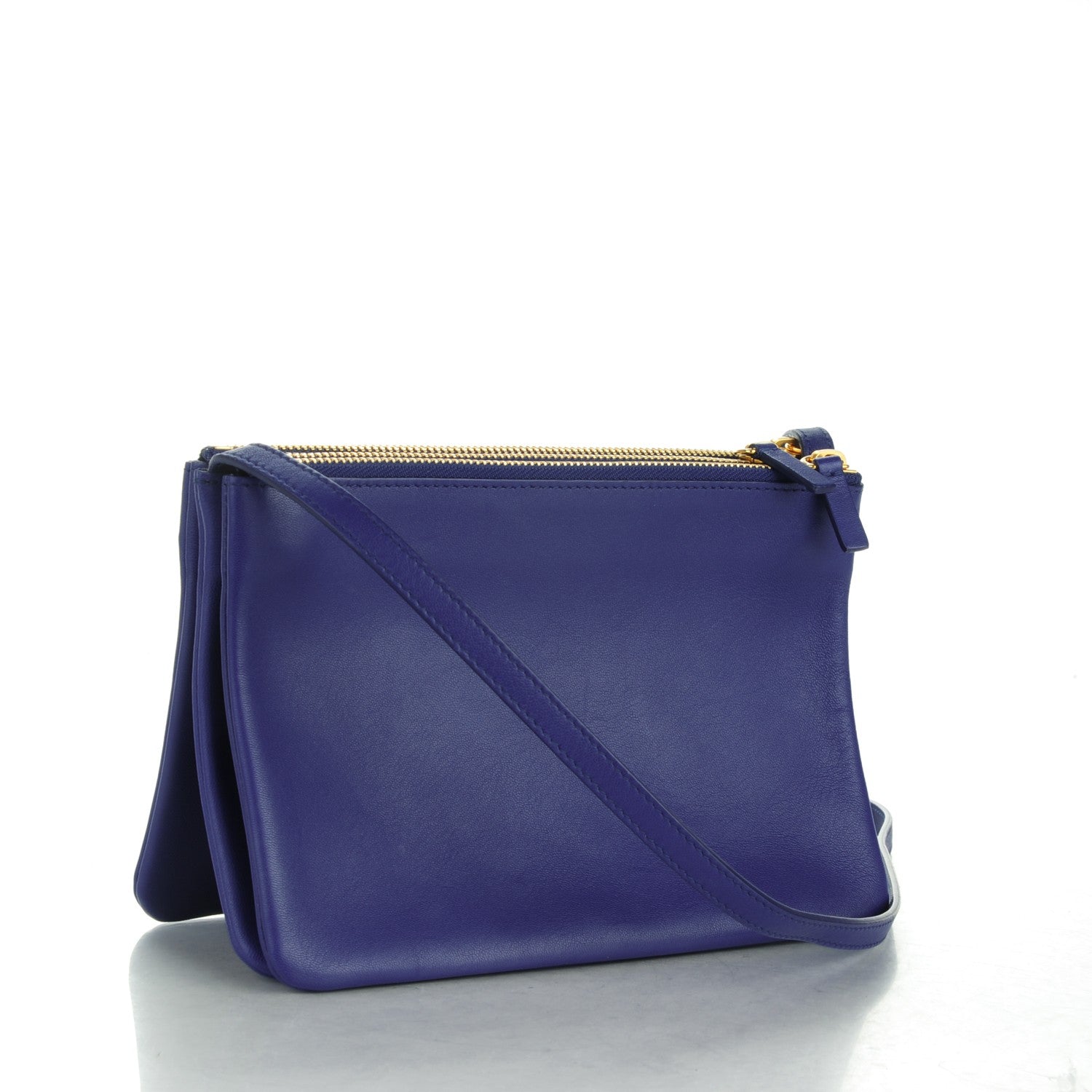 Celine Lambskin Small Trio Crossbody Bag Violet Blue 3 of 7