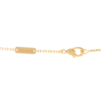 Van Cleef & Arpels 18K Yellow Gold Diamond Yellow Mother of Pearl Vintage Alhambra Pendant Necklace 4 of 5