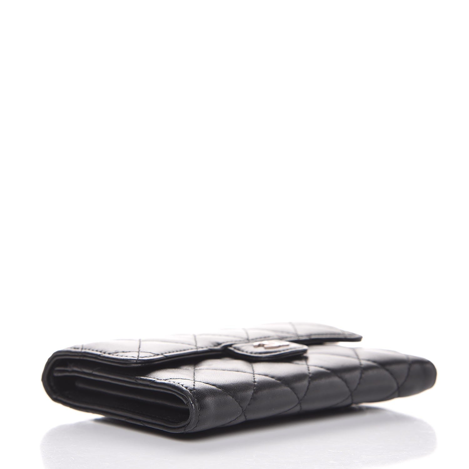 Chanel Lambskin Quilted Small Flap Wallet Black 4 of 11