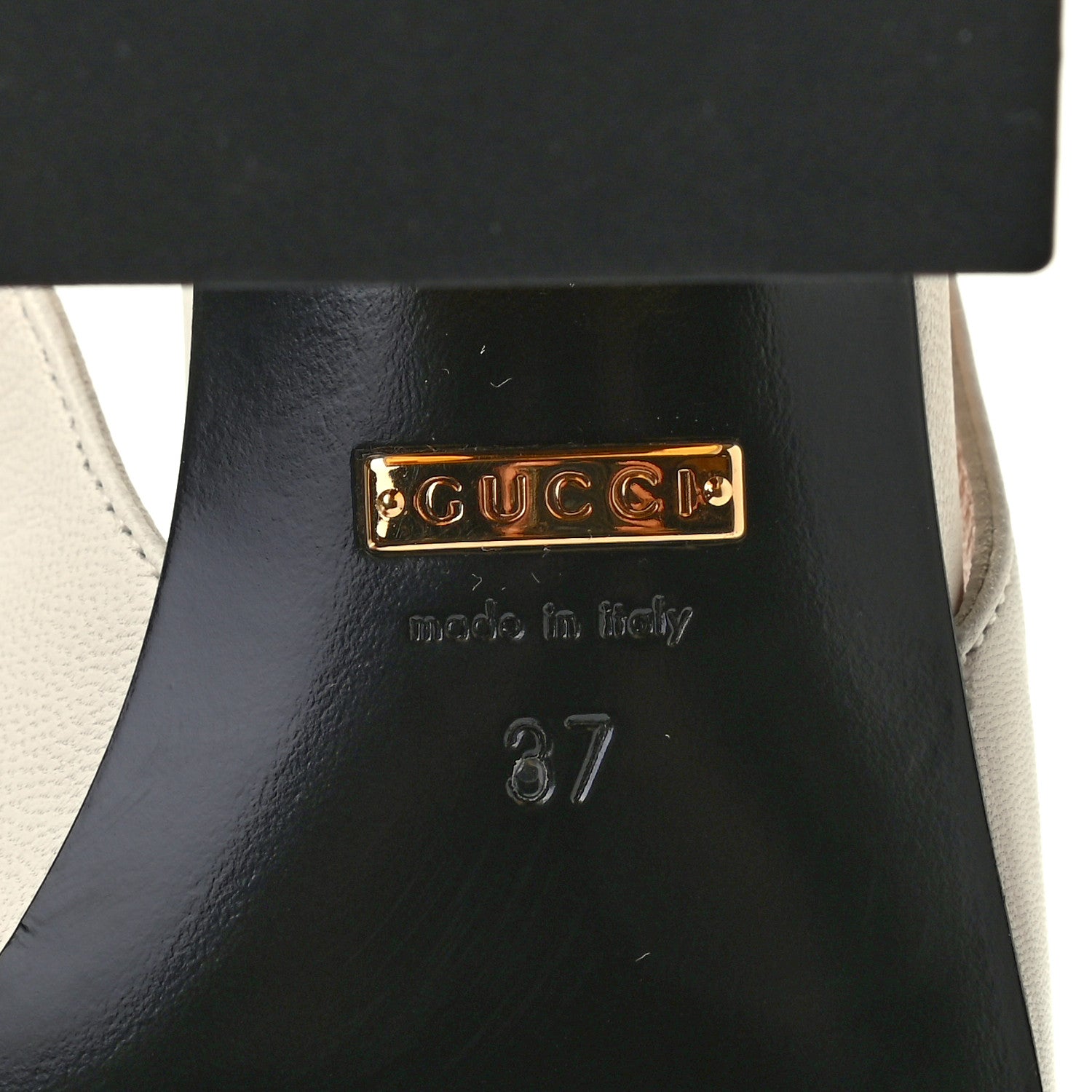 Gucci Malaga Kid Horsebit 75mm Slingback Pumps 37 Mystic White 7 of 8