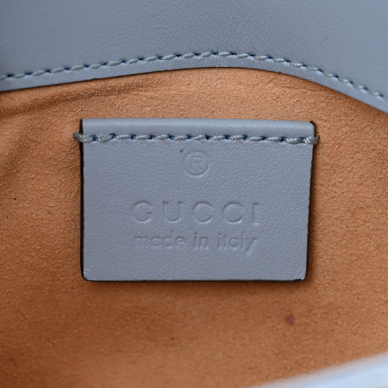 Gucci Calfskin Matelasse Super Mini GG Marmont Shoulder Bag Porcelain Light Blue 7 of 10