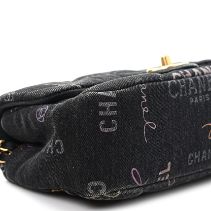 Chanel Denim Quilted Denim Mood Mini Rectangular Flap Black Multicolor 8 of 10