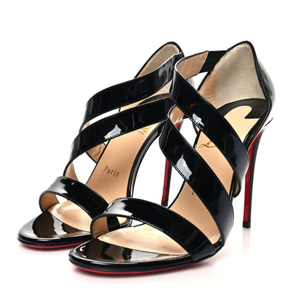 Christian Louboutin Patent World Copine 100 Sandals 37.5 Black 3 of 7