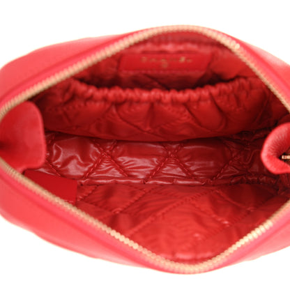 Chanel Caviar Quilted Small Curvy Pouch Cosmetic Case Dark Red 5 of 7