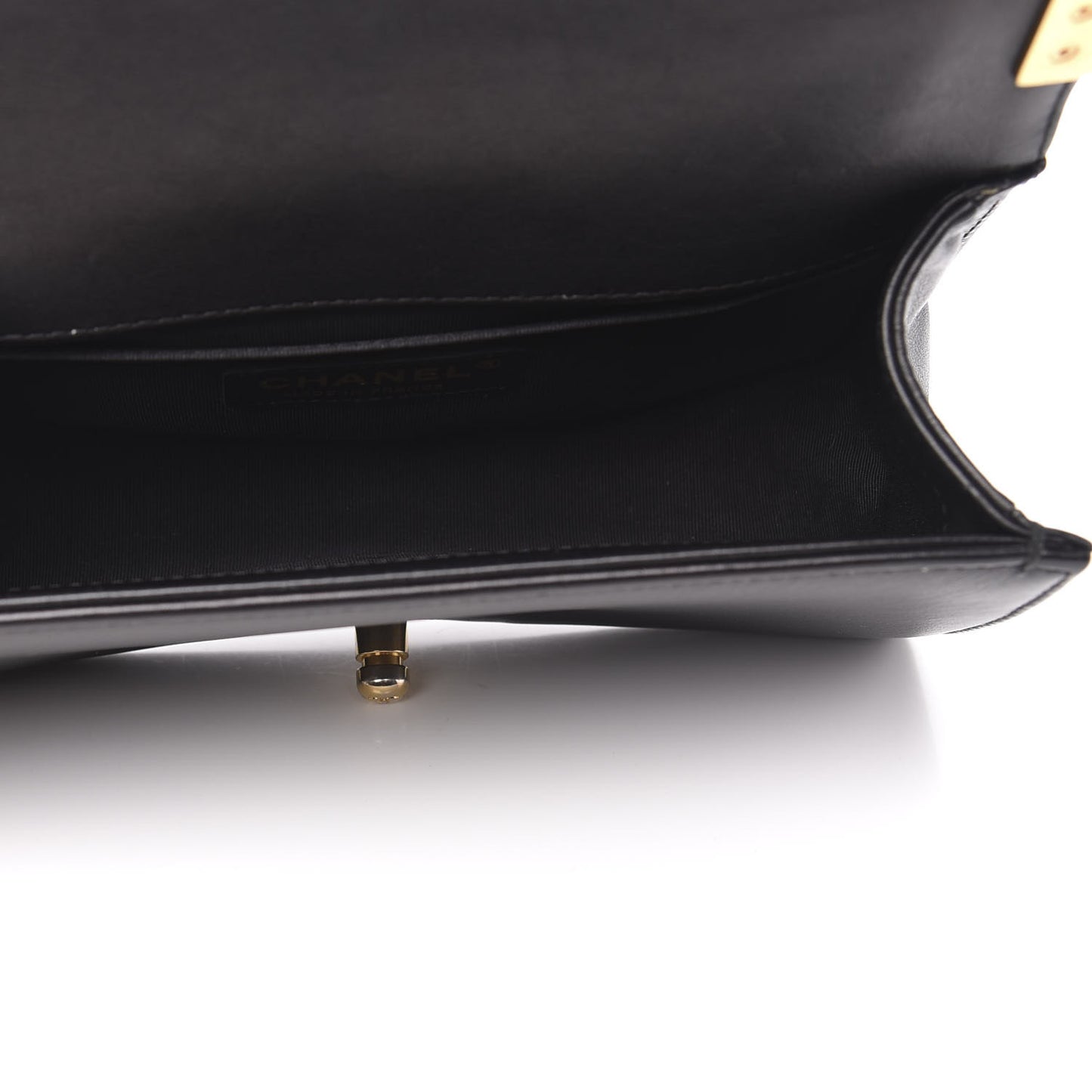 Lambskin Quilted Small Boy Flap Black
