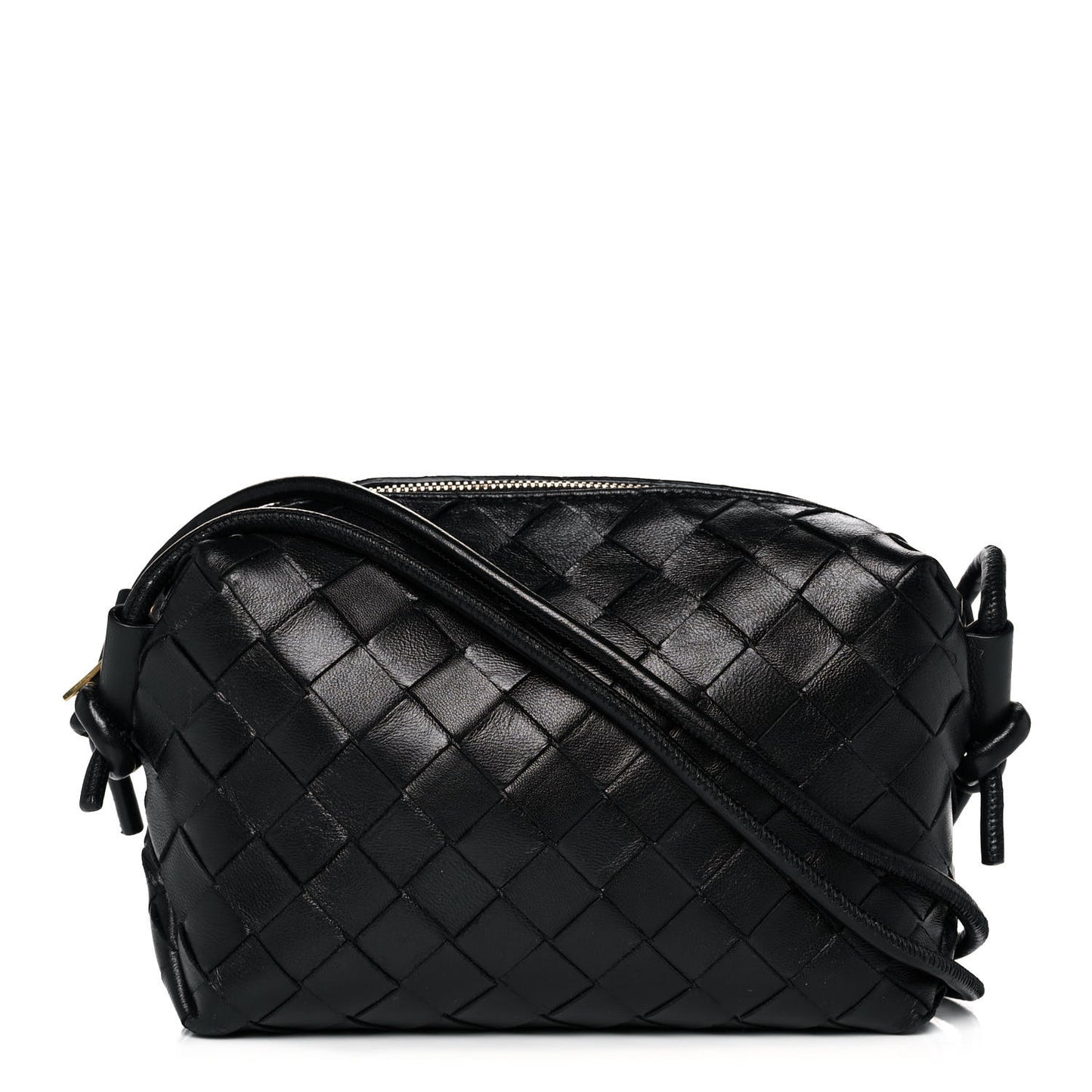 Nappa Intrecciato Mini Loop Camera Bag Black