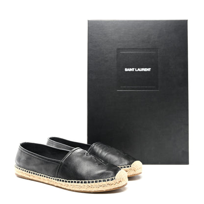 Saint Laurent Lambskin Monogram Espadrilles 40.5 Black 10 of 10