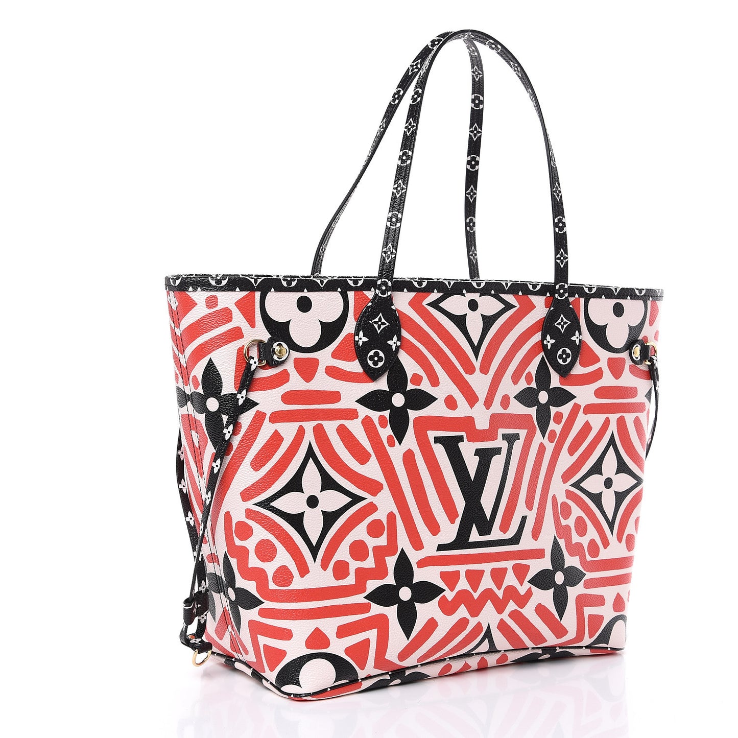 Monogram Giant Crafty Neverfull MM Creme Rouge Black