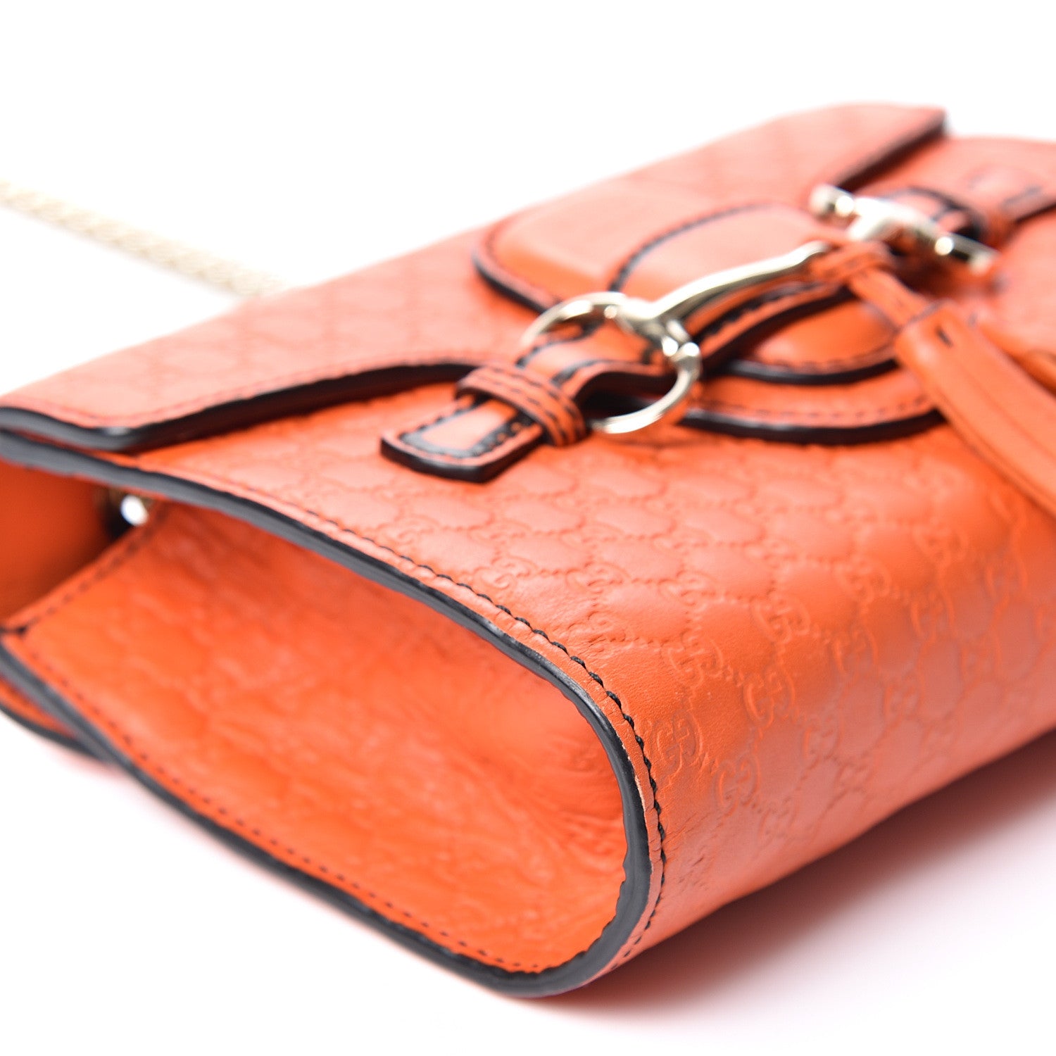 Gucci Soft Microguccissima Mini Emily Chain Shoulder Bag Sun Orange 9 of 10