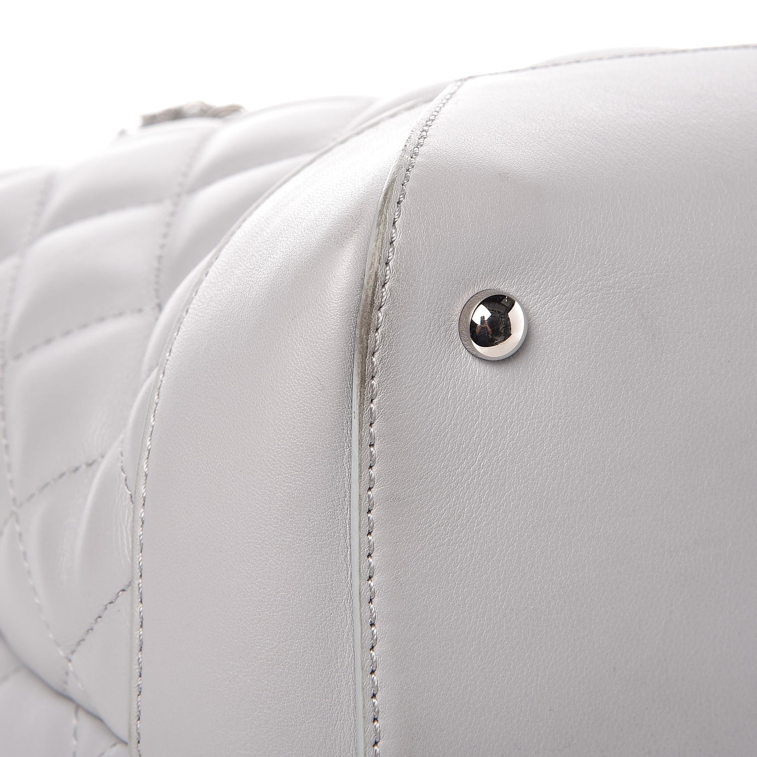 Chanel Calfskin Quilted Large Easy Shopping Tote Grey 10 of 13