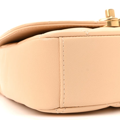 Chanel Lambskin Quilted CC Coin Flap Bag Beige 9 of 10