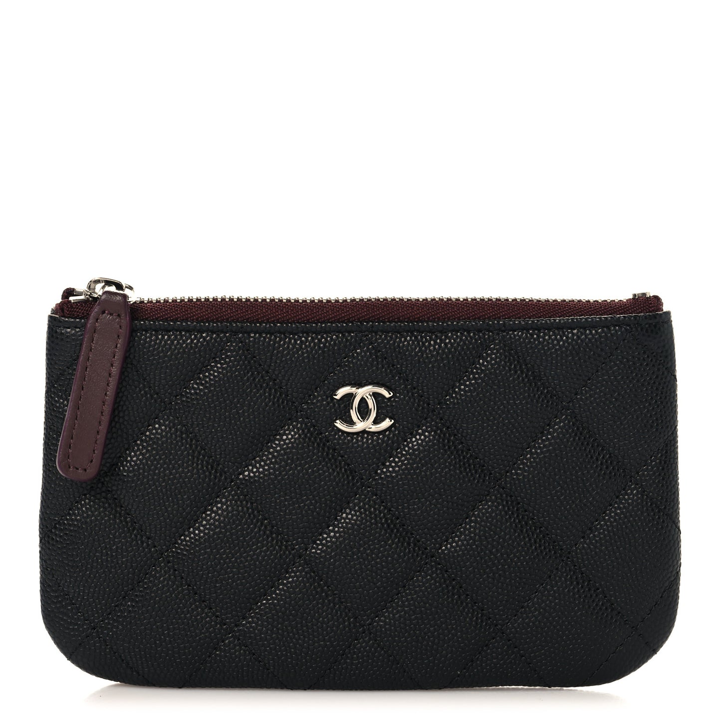 Caviar Quilted Small Cosmetic Case Black