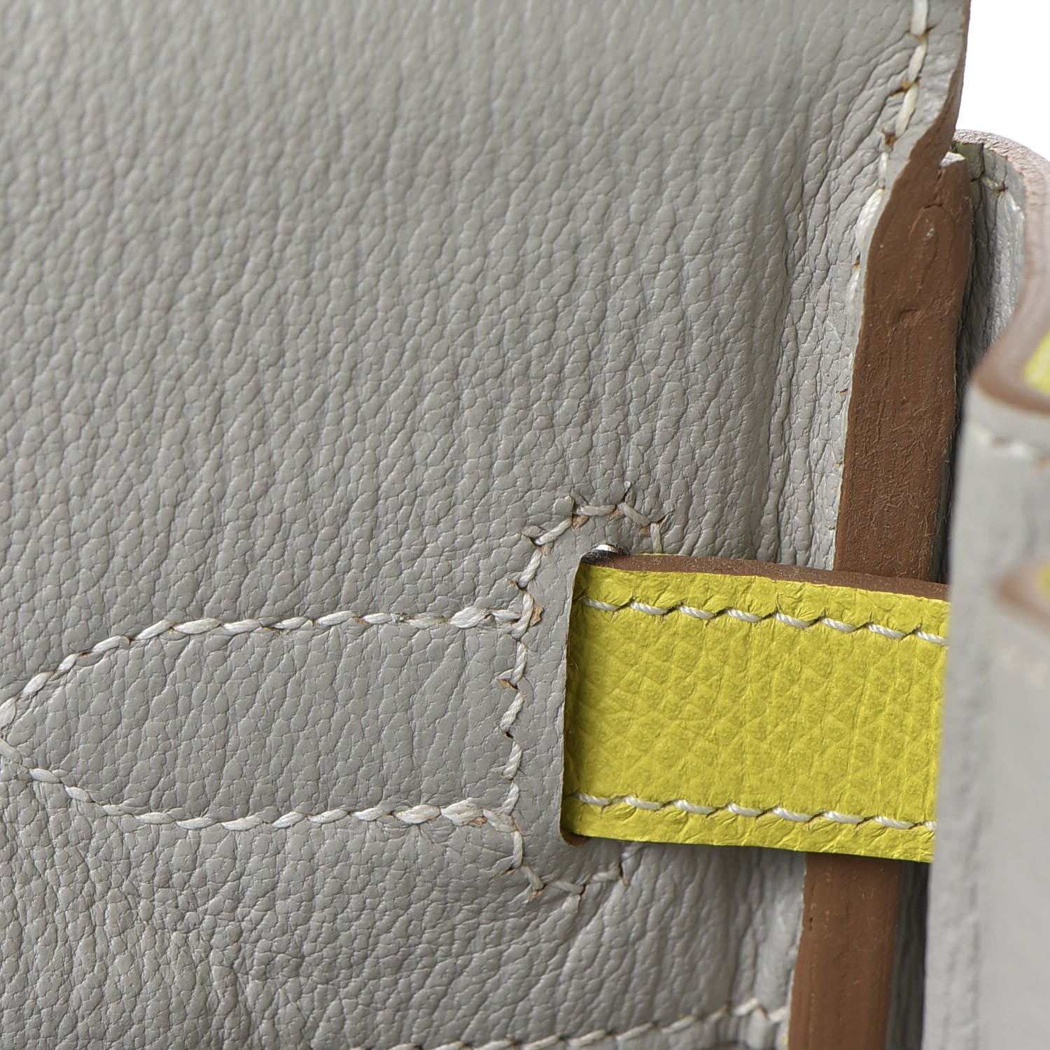 Hermes Epsom Candy Birkin 30 Lime Gris Perle 22 of 34