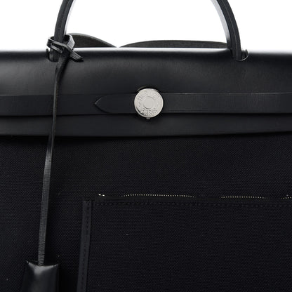 Hermes Military Toile Vache Hunter Herbag Zip PM 31 Black 9 of 10