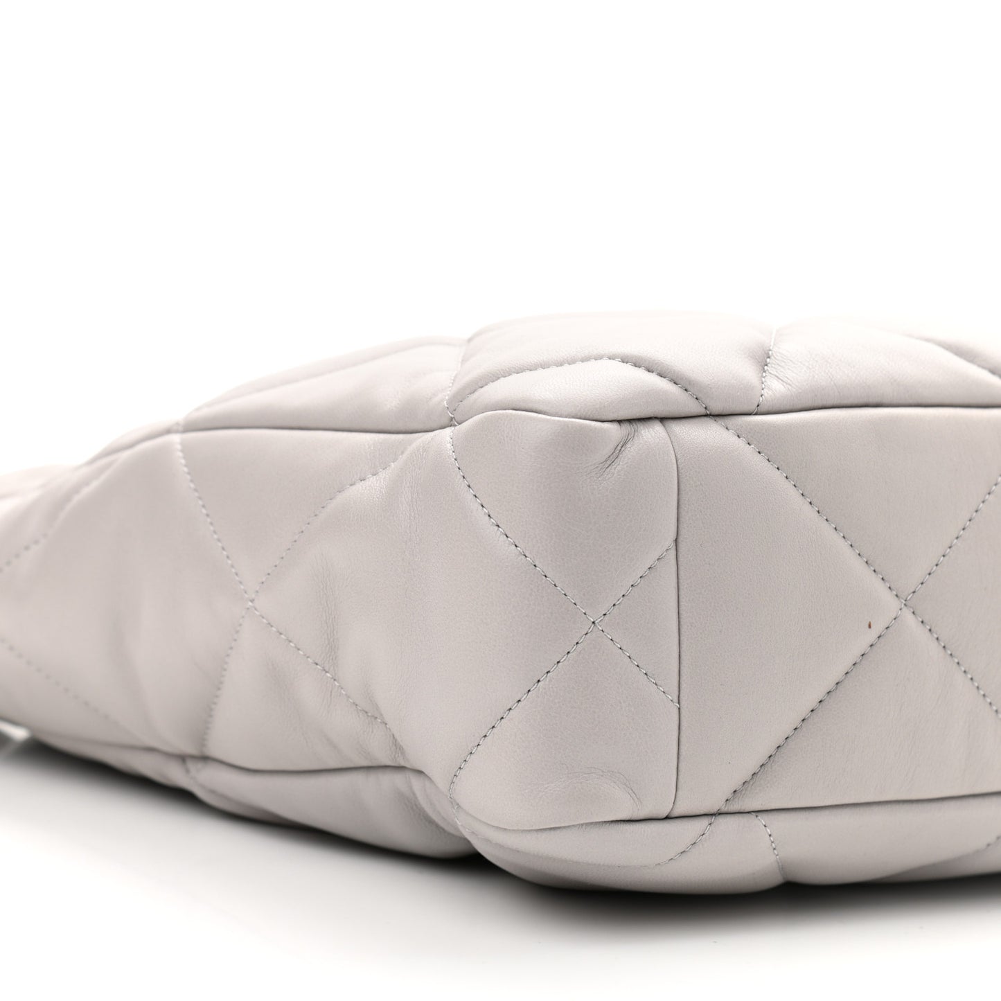 Lambskin Quilted Chanel 19 Shopping Bag Grey
