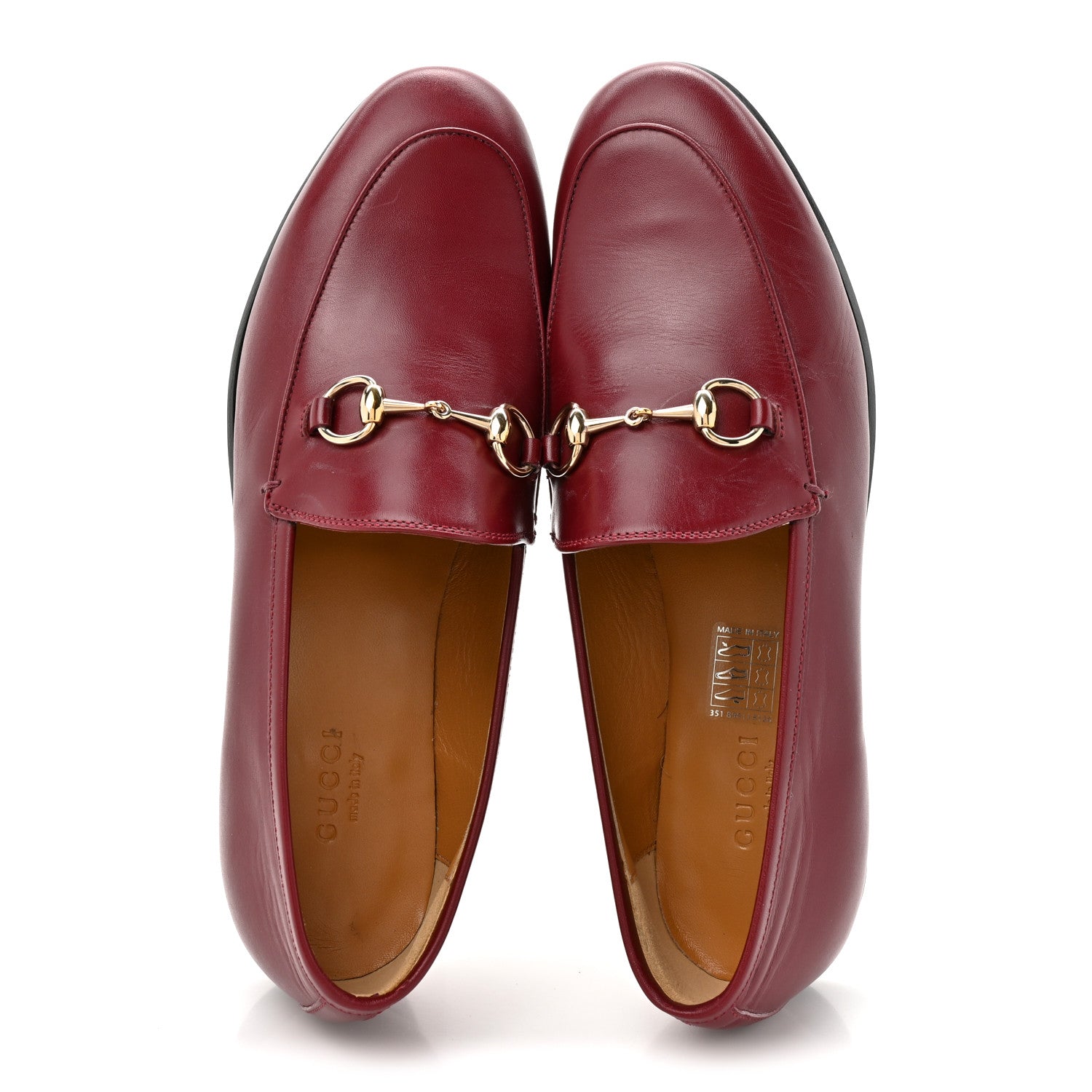 Gucci Betis Glamour Calfskin Womens Jordaan Loafers 37 Rosso Ancora 2 of 14