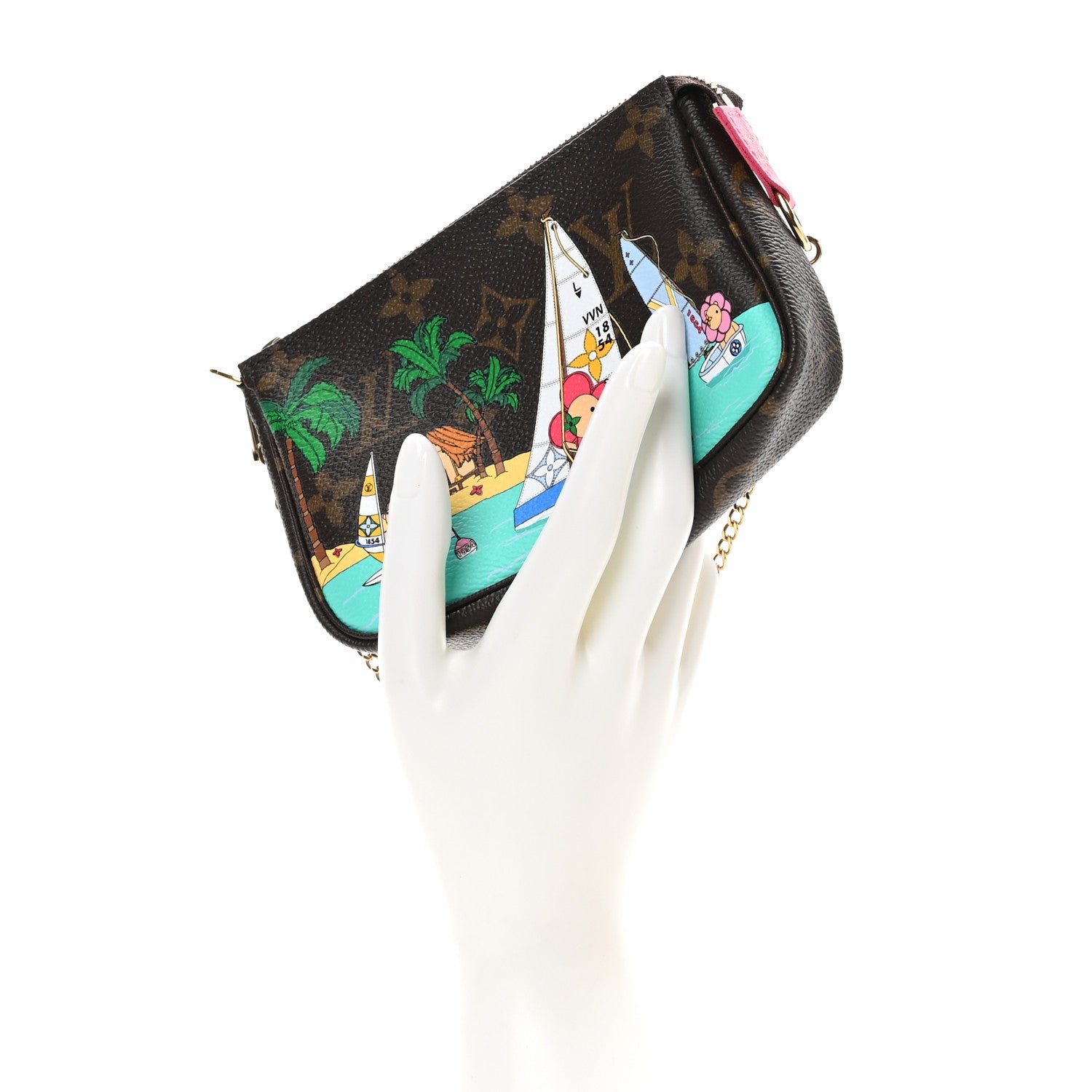 Louis Vuitton Monogram 2023 Christmas Animation Sailing Pochette Accessories Dragon Fruit Pink 2 of 10