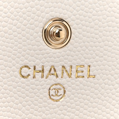 Chanel Caviar Quilted Striated CC Large Gusset Flap Wallet White 7 of 10