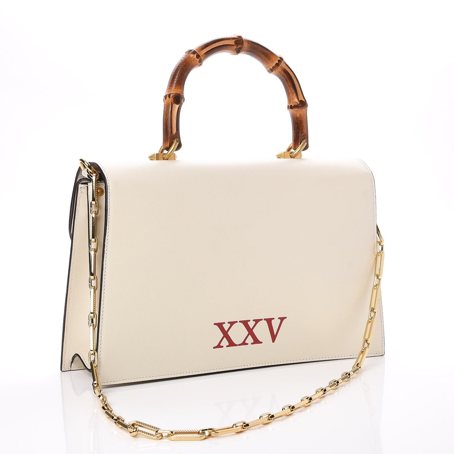 Calfskin Snakeskin Studded Medium Ottilia Top Handle Bag White