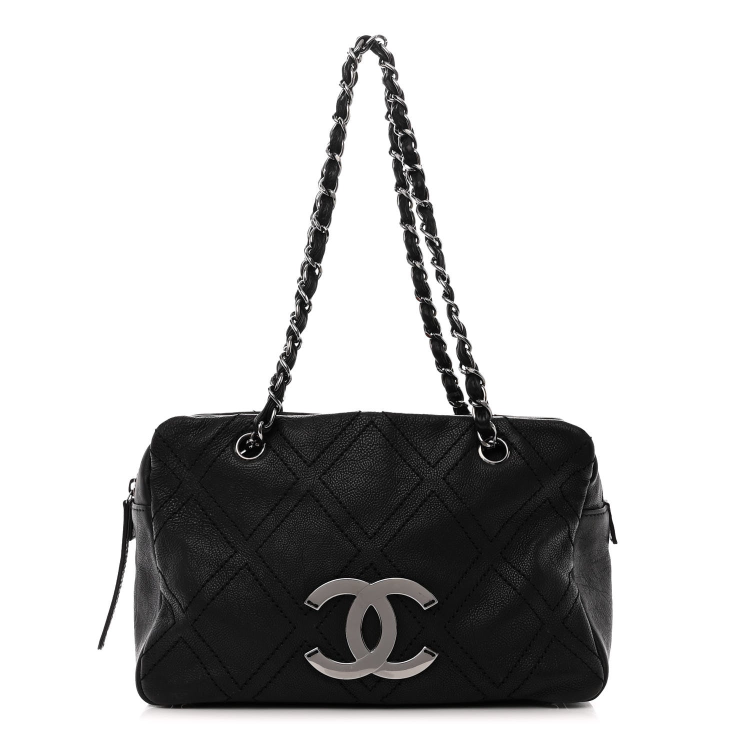 Chanel Calfskin Small Diamond Stitch Tote Black 1 of 12