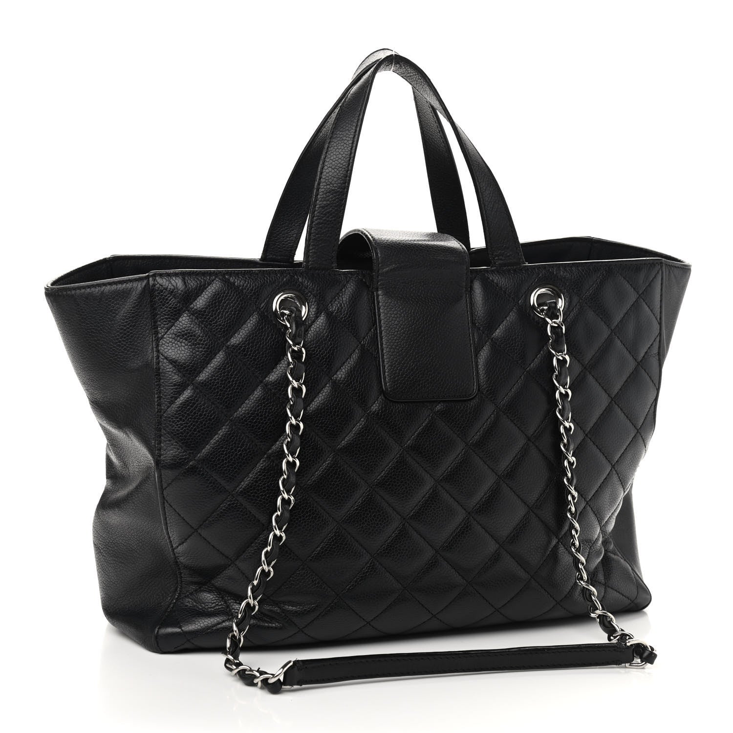 Chanel Caviar Quilted Large CC Box Shopping Tote Black 2 of 12