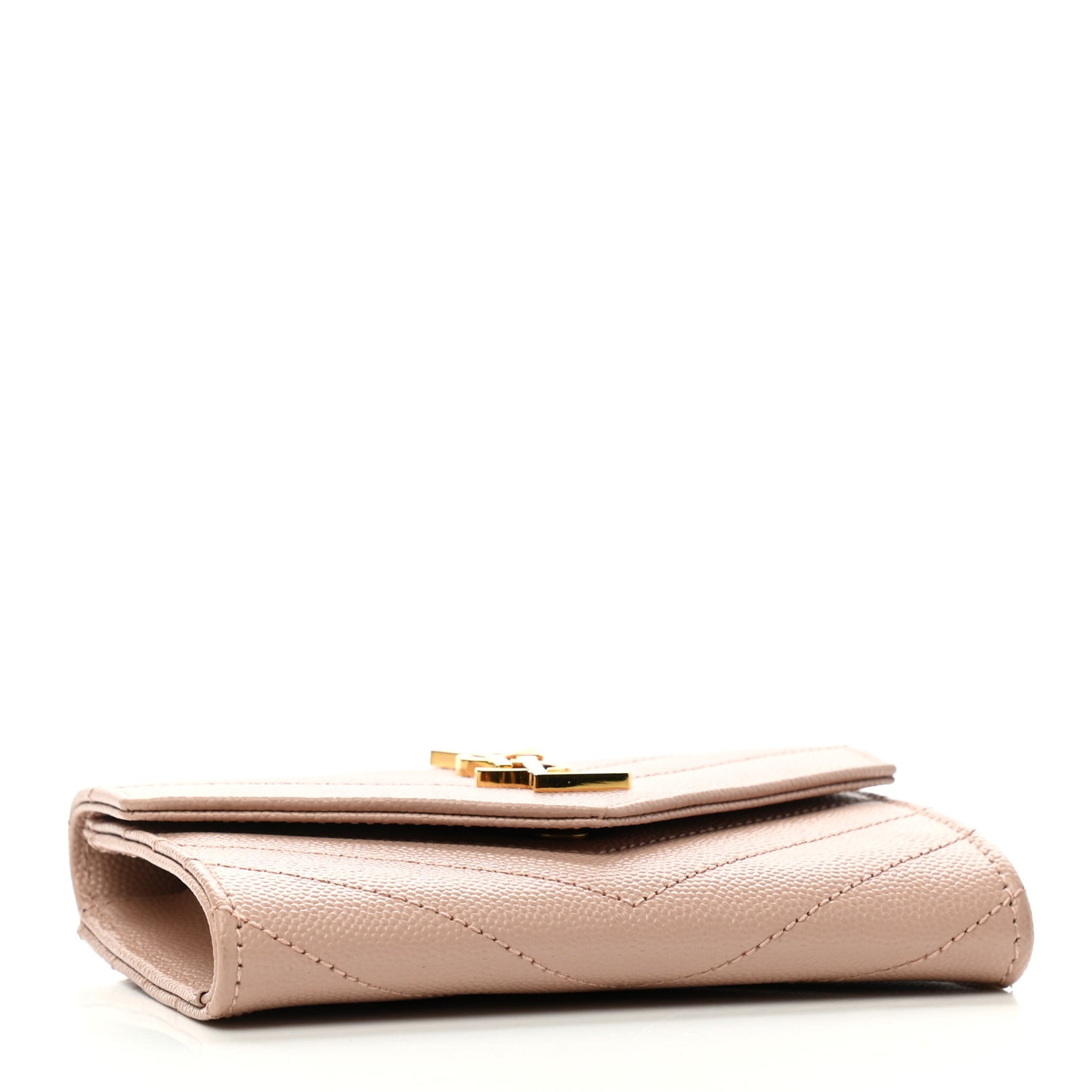 Grain De Poudre Matelasse Chevron Small Monogram Envelope Wallet Pink