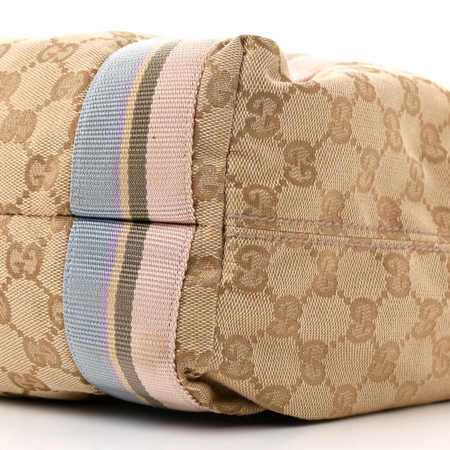 GG Monogram Medium Web Handle Vertical Tote Pink Blue