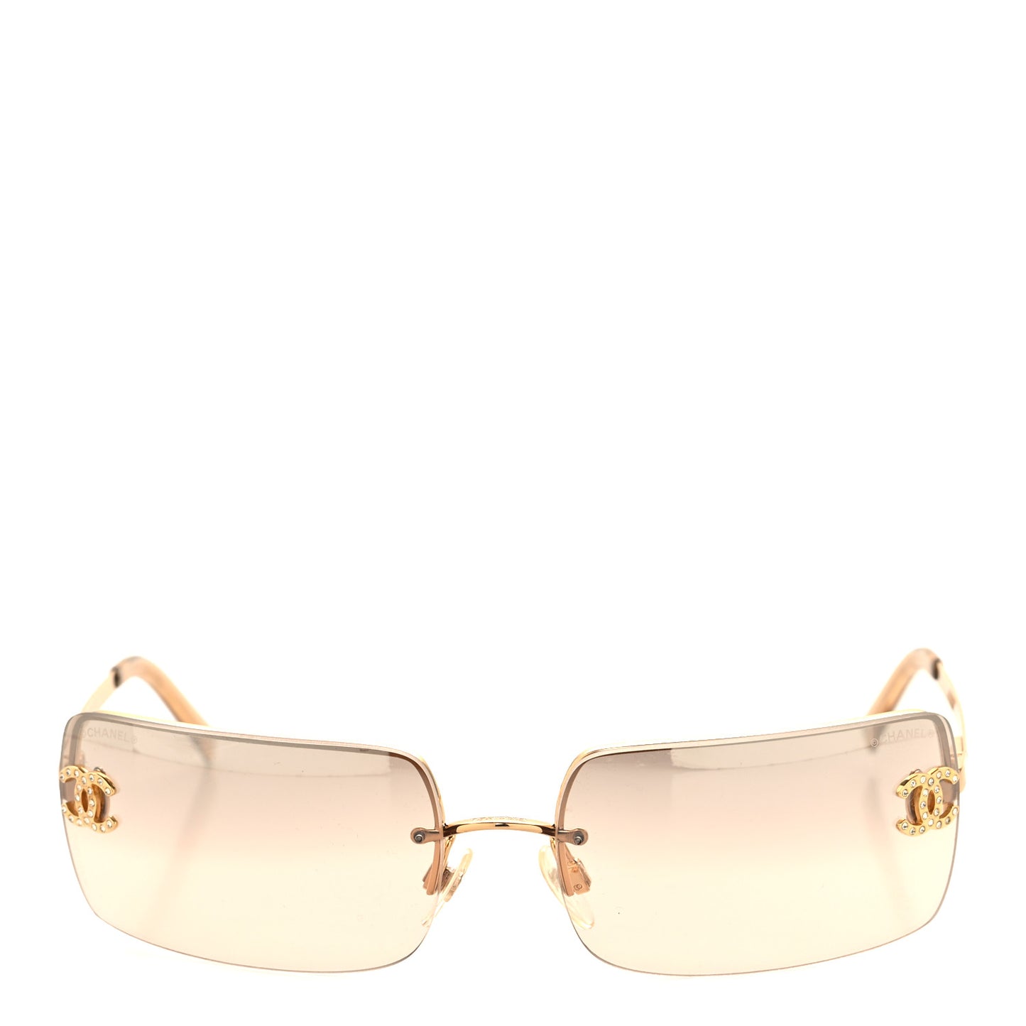 Crystal CC Logo Sunglasses 4104-B Gold