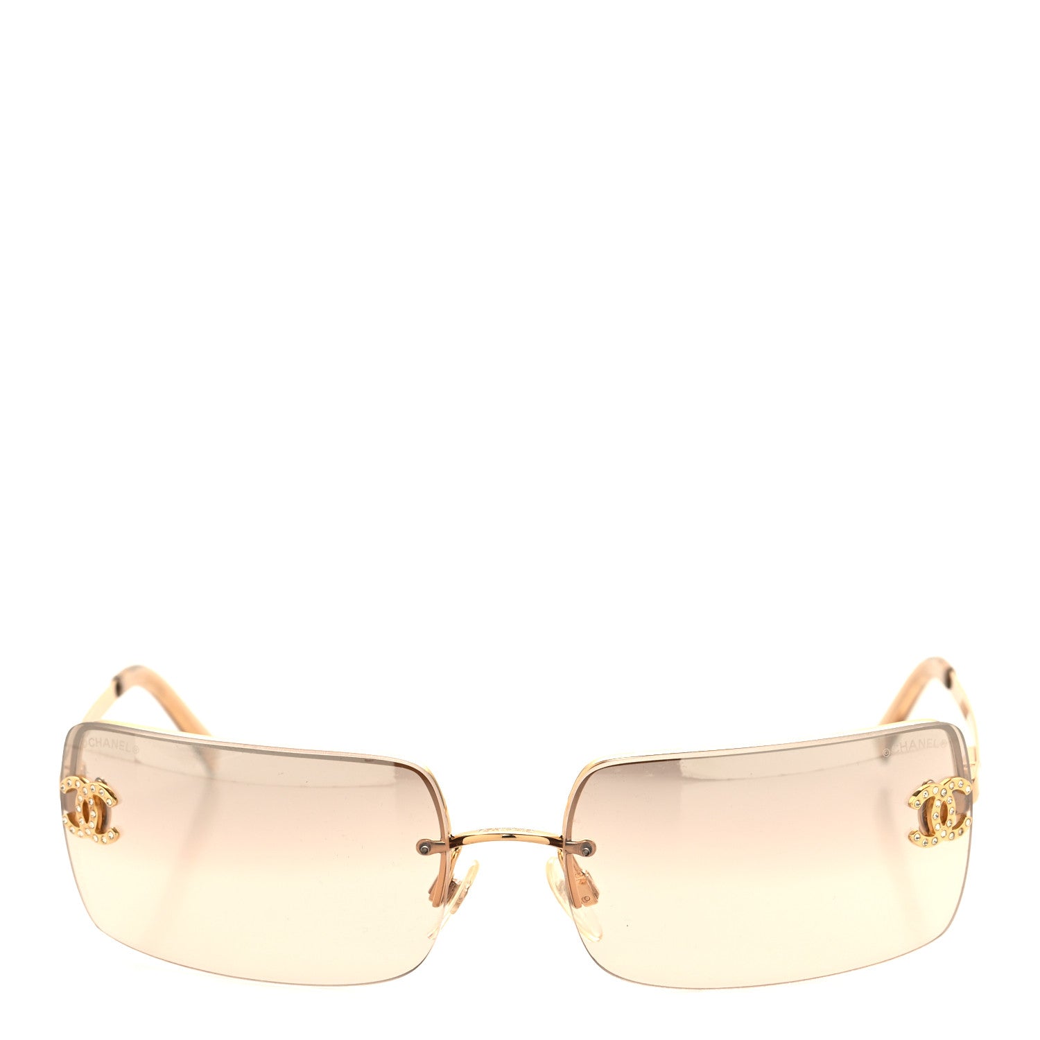 Chanel Crystal CC Logo Sunglasses 4104-B Gold 2 of 6