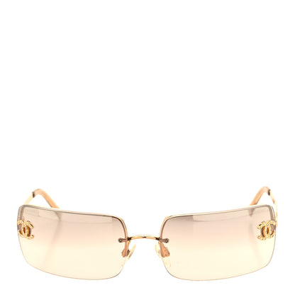 Chanel Crystal CC Logo Sunglasses 4104-B Gold 2 of 6