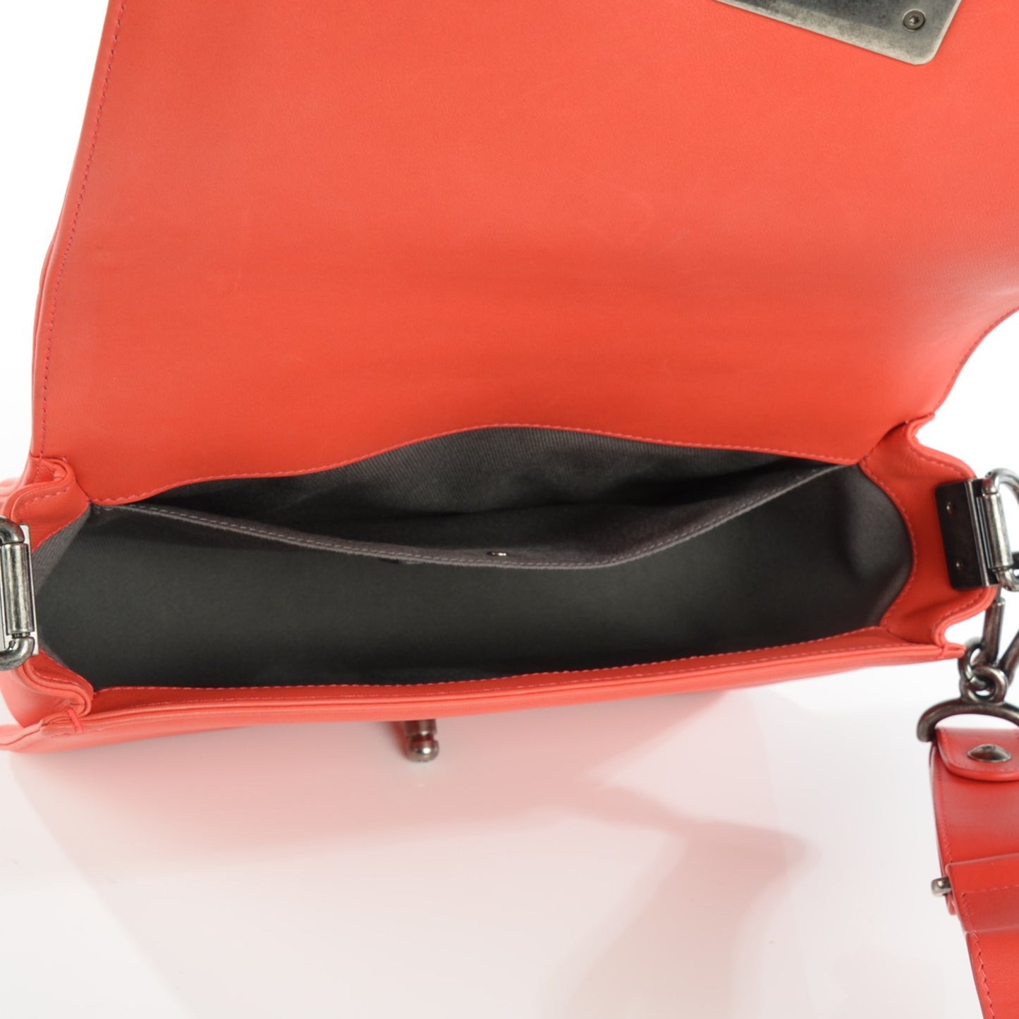 Lambskin Quilted Medium Boy Flap w Stingray Strap Coral