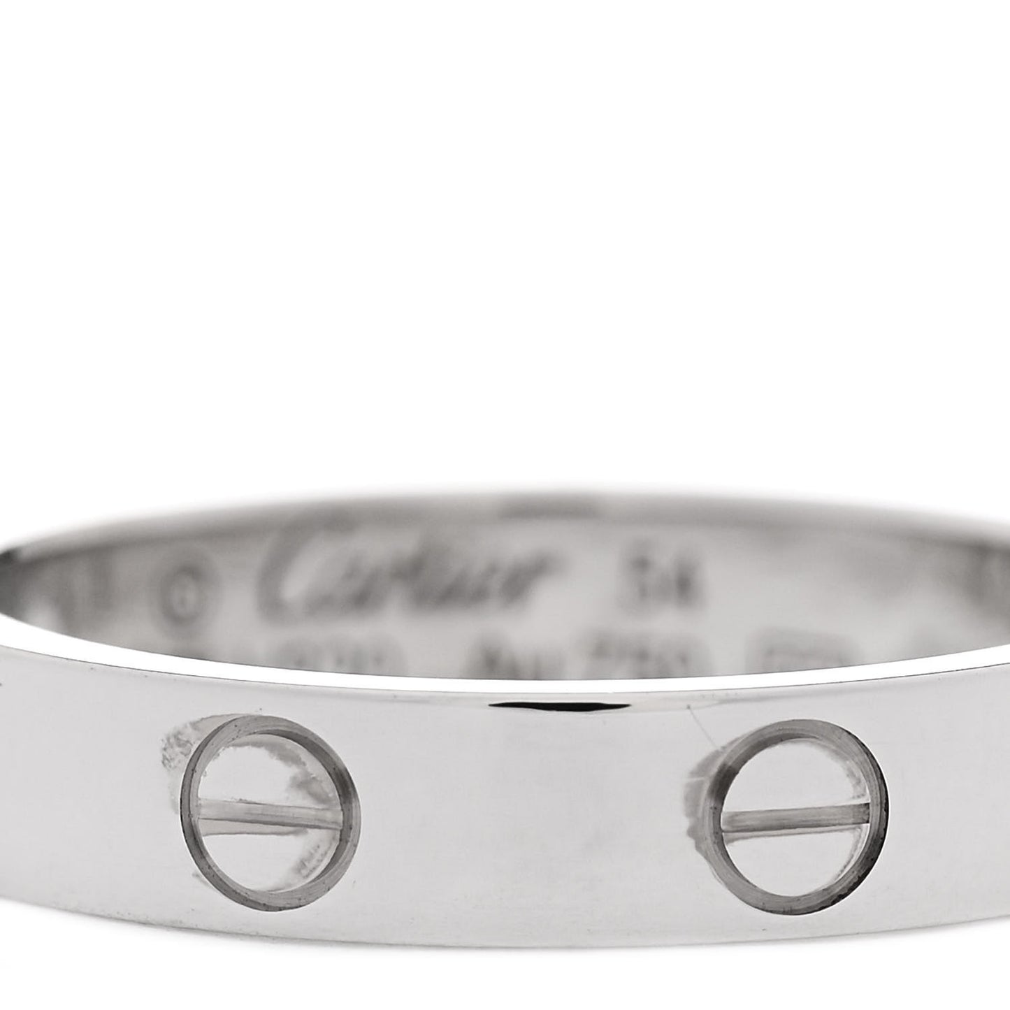18K White Gold Diamond 4mm LOVE Wedding Band Ring 54 6.75