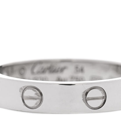 Cartier 18K White Gold Diamond 4mm LOVE Wedding Band Ring 54 6.75 5 of 5