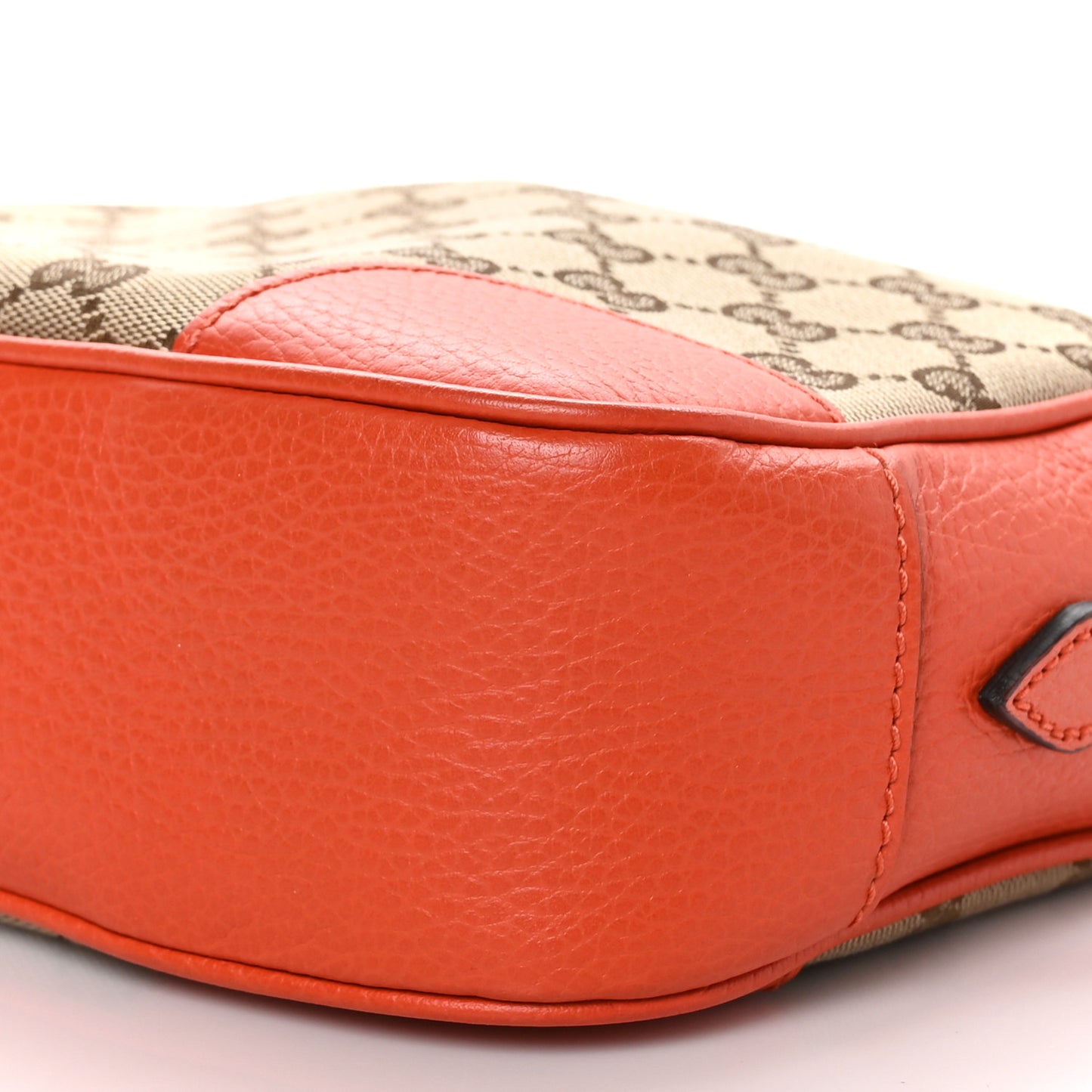 Monogram Dollar Calfskin Mini Bree Messenger Bag Beige Ebony Sun Orange