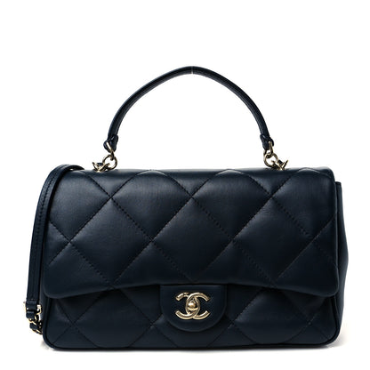 Chanel Lambskin Quilted Easy Carry Flap Navy 1 of 12