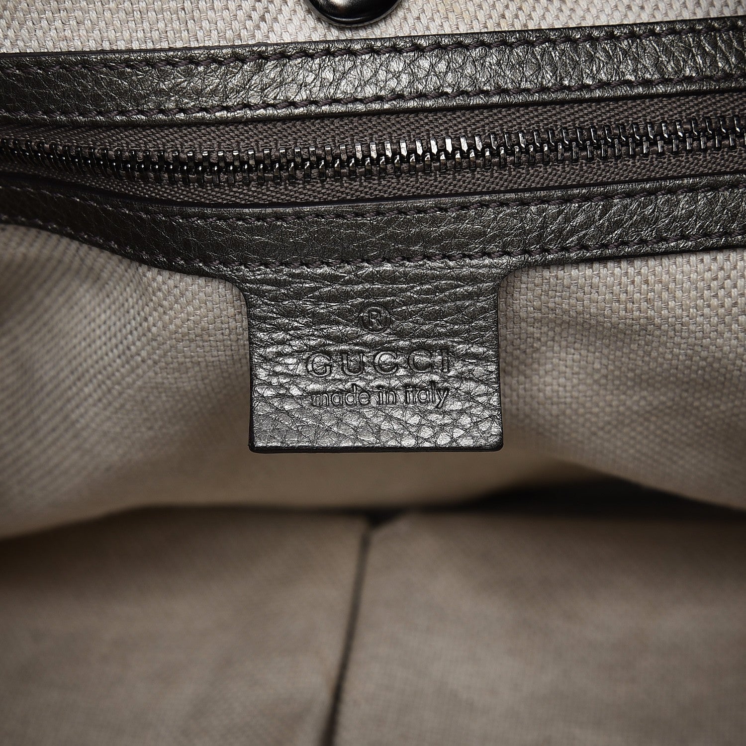 Gucci Metallic Pebbled Calfskin Medium Soho Chain Shoulder Bag Sasso 6 of 12