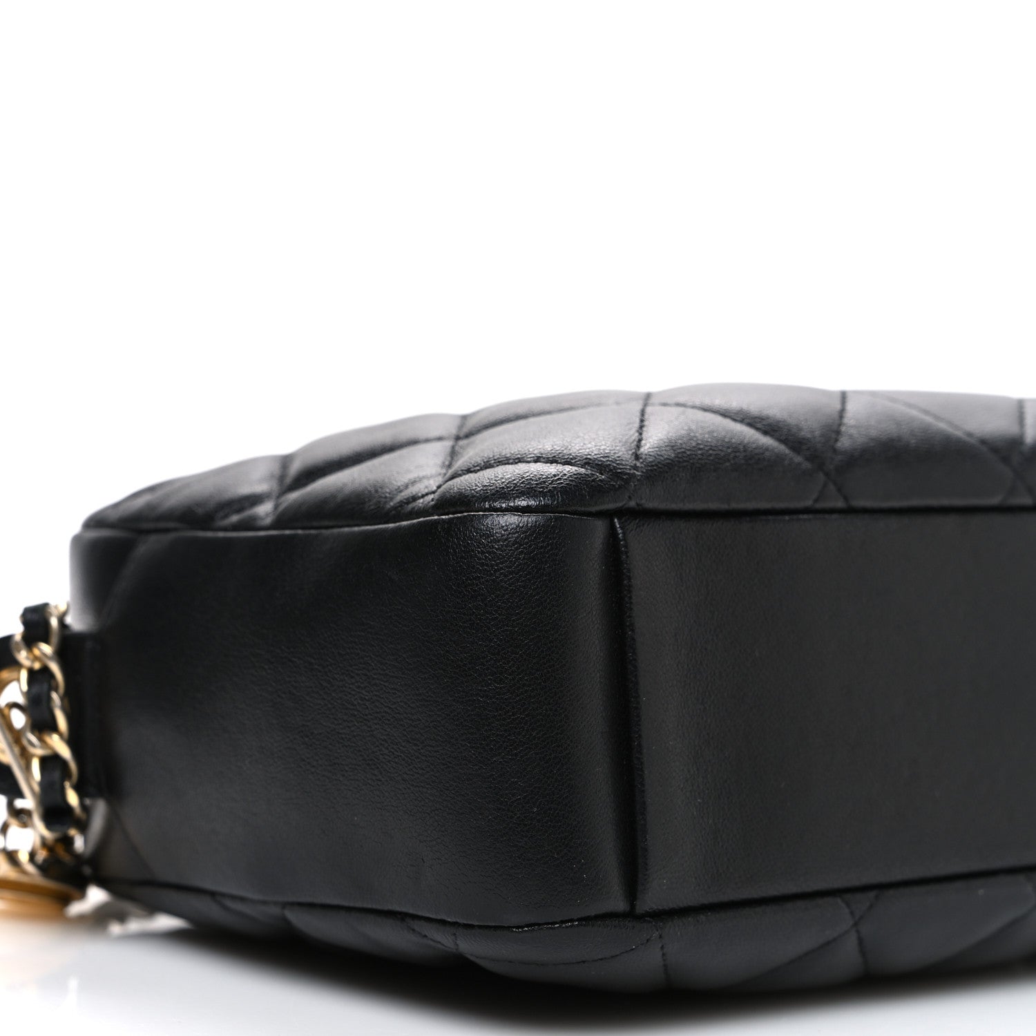 Chanel Lambskin Quilted Small Diamond CC Camera Case Black 8 of 9