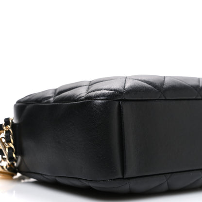 Chanel Lambskin Quilted Small Diamond CC Camera Case Black 8 of 9