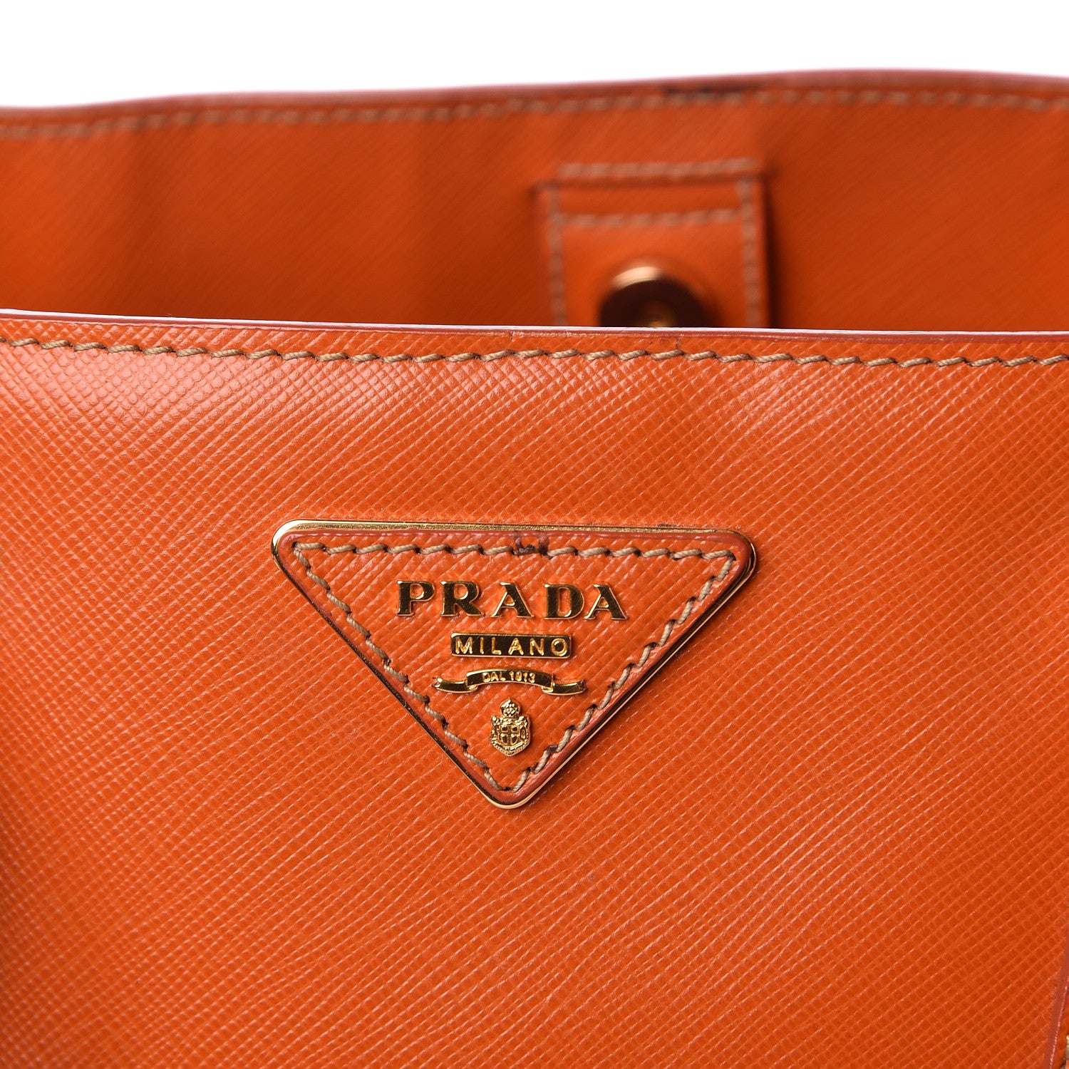 Prada Saffiano Lux Large Tote Papaya 9 of 16