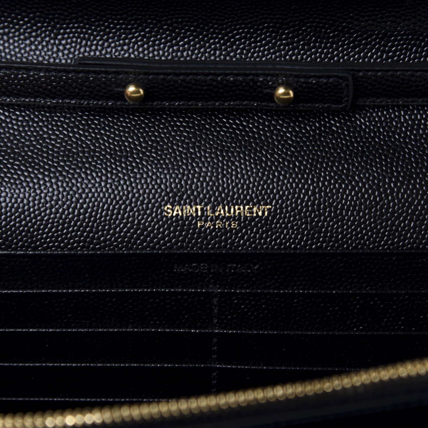Grain De Poudre Matelasse Chevron Monogram Chain Wallet Black