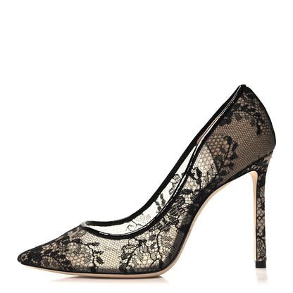 Jimmy Choo Lace Romy 100 Pumps 36 Black 1 of 9