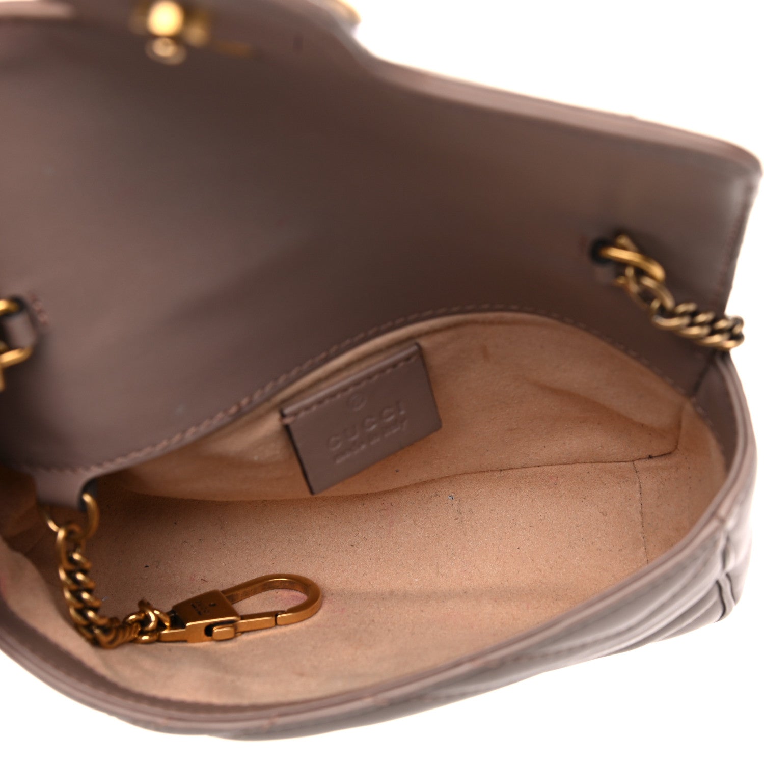 Gucci Calfskin Matelasse Super Mini GG Marmont Shoulder Bag Porcelain Rose 5 of 17