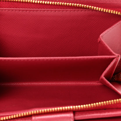 Prada Saffiano Metal Compact Wallet Peonia 7 of 8