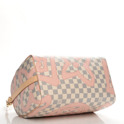 Louis Vuitton Damier Azur Tahitienne Speedy Bandouliere 30 Rose Ballerine 4 of 7